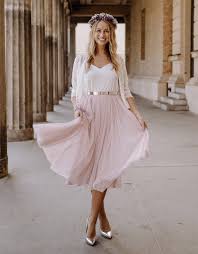 Constant Love Tull Rock Midi Soft Rose Kleid Standesamt Braut Brautjungfern Und Standesamtliche Trauung Kleid