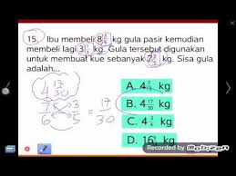 Soal Cerita Matematika Sd Kelas 6 C Pecahan Campur Youtube