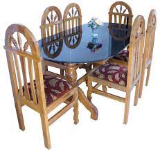 Add to basket share to : Timberwala Dandeli Teak Wood Sagwan 6 Seater Dinning Set Amazon In Home Kitchen