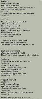 Josh Turner Soulmate A Beautiful Song Would Be A Perfect Bridal Waltz One Day Wedding Song Lyrics Lyrics Josh Turner Songs