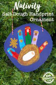 nativity salt dough handprint ornament