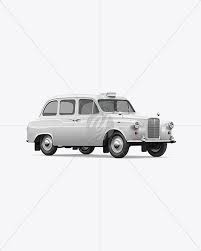 Retro Cab Car Mockup Half Side View In Vehicle Mockups On Yellow Images Object Mockups Mockup Free Psd Cab Mockup Free Download