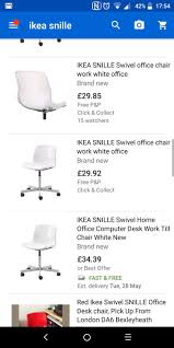 Comfortable seating position, thanks to the swivel and adjustable height. Height Adjustable Chair Ikea Snille Swivel Home Office Computer Desk Work Till Chair White New Business Office Industrial Supplies Institut Educa Hr