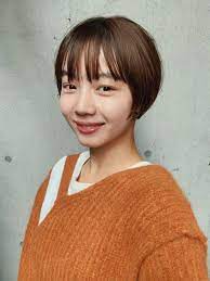 ミニボブ 表参道の美容室 jeno ジェノ スタイリスト堀江 昌樹のヘアスタイル 髪型 ヘアカタログ lala ララ ショートヘア 女の子 アジア人 ショートヘア ヘアスタイリング