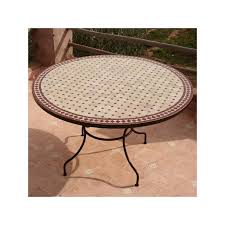 Zellige tile is incredibly versatile, perfect for most applications. Table En Zellige Mosaique De Ceramique Maroc Et Fer Forge Ronde 130