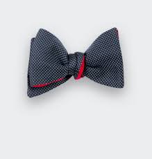 Bow Tie Silk Light Blue Birdseye Silk Cinabre Paris