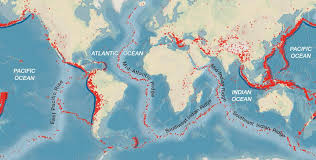 The Distributions Of Epicenters For All Earthquakes Of At Least 5 0 Magnitude Over A 10 Year Period Amazing Maps Map Cartography
