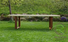 205 x 95 x 77 cm sichtbare plattenstärke: Massiver Larche Gartentisch Schreinerei Holzdesign Rapp Geisingen