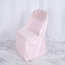 Blush Polyester Folding Round Chair Covers Chair Covers Round Chair Chair Covers Wedding