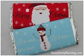 Create personalized candy bars for your xmas party or gifts in minutes. Christmas Chocolate Bar Wrappers
