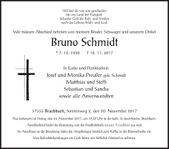 Bei ebay finden sie artikel aus der ganzen welt. Traueranzeigen Von Bruno Schmidt 57trauer De