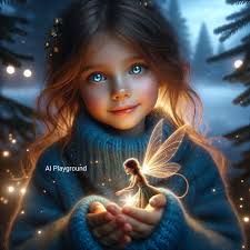 A magical moment between a little girl and a fairy!