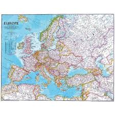 Clicca sull'immagine per ingrandirla e manda in stampa o salva il file sul suo computer! National Geographic Mappa Continentale Europa Politica Grande