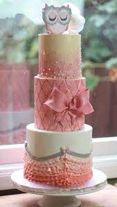 Owl Theme Baby Shower Cake Baby Shower Cakes Girl Girl Cakes Pink Baby Shower Cake