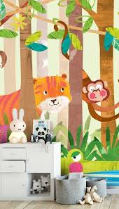 Wallpaper murals are a fantastic way to transform the style and feel of a room. Monkeys Wall Mural Wallpaper Wallsauce Uk Monkey Wall Mural Monkey Wall Decor Kids Room Murals