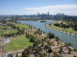 Melbourne Grand Prix Circuit Albert Photograph Aerial View City Skyline Aerial