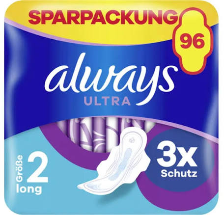 Ultra Long Pads With Wings - Size 2 96 Pcs
