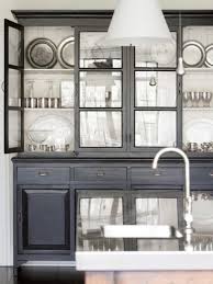 Paint China Cabinet Black With White On Inside I Like How Wide It Is Way More Vertical Storage Spa Painted China Cabinets Rustic Kitchen Grey Kitchen Storage