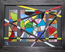 Glass And Leather Mosaic Table Stained Glass Etsy Mosaic Leather Art Stained Table