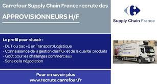 Carrefour Supply Chain Recrute Des Approvisionneurs Pour En Savoir Plus Www Recrute Carrefour Fr Job Etudiant Offre Emploi Transport Logistique
