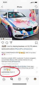 Things seem to have been smoothed over between justin bieber and jojo siwa. Jojo Siwa On Twitter Justinbieber Commented On A Picture Of My Car He Said Burn It