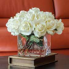 The large one was about 8″ square, and the little one was something like 4.5″ square. Large White Rose Real Touch Arrangement White Rose Etsy In 2021 Rose Arrangements Fake Flower Arrangements Floral Arrangements