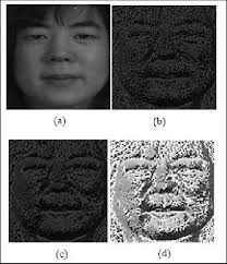 a) Original Cartesian image (b) LBP code image (P=8,R=1) (c) LBP code...