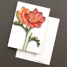 Freesia Greeting Cards Judith Rolfe Bespoke Paper Art Paper Quilling Patterns Quilling Flowers Tutorial Paper Art