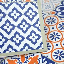 It comes in a range of colors, patterns. Floor Tiles Self Adhesive Vinyl Flooring Kitchen Bathroom Patterned Blue Orange Ebay