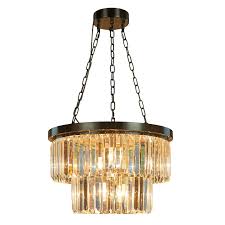 Top grade 100% crystal balls give beautiful rainbow lights everywhere in the room. Modern 2 Tier Bronze Chandelier With Chisel Cut K9 Crystals