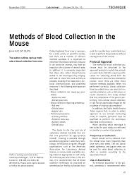 All anesthetic agents used in animals. Pdf Methods Of Blood Collection In The Mouse