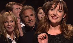 Dakota johnson's parents are actors melanie griffith and don johnson. Dakota Johnson Hosts Snl As Parents Melanie Griffith And Don Johnson Watch Daily Mail Online
