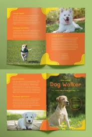 Dog Walker Bifold Brochure Template In 2020 Brochure Dog Walker Brochure Template