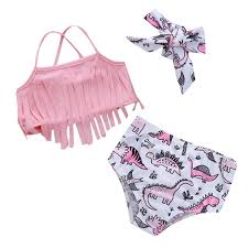 Mealeaf Kids Baby Girl Cartoon Print Tassel Bikini Beach Swimsuit Bathing Swimwear Sets 0 24m Buy Online In Aruba At Desertcart 129363102
