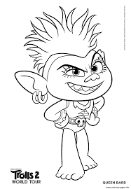 Poppy coloring page colouring pages pokemon birthday trunk or treat big hero 6 twin sisters queen dreamworks poppies. Trolls 2 Queen Barb Coloring Pages Printable