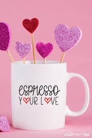 Free starbucks inspired coffee svgs (rings & wraps) this is a super cheap project. Dollar Tree Valentine Coffee Mug Create Craft Love