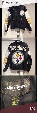 Pittsburgh Steelers Leather Jacket Men S Large Leather Jacket Men Leather Jacket Jackets
