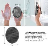 INNERNEED Soft Silicone Body Cleansing Brush Shower Scrubber, Gentle Exfoliating and Massage for All Kinds of Skin (Gray)