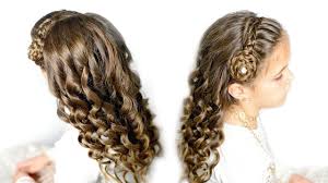 The curling strands on each side make it look more girlish than ever. Flower Girl Hairstyles Dutch Lace Braid Flower Headband Youtube
