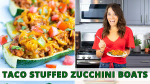 Every summer i plant way to. Taco Stuffed Zucchini Boats Easy Low Carb Dinner Recipe Youtube