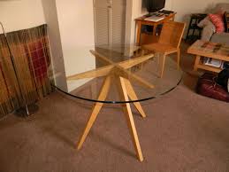 Southwest distressed dining room table, with glass top. Hand Made Ibi S Table Base For Glass Top Dining Table By Jonathan Walkey Furniture Maker Custommade Com