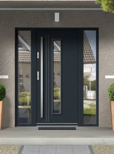 Larus Premium drzwi zewnętrzne z doświetlami bocznymi | antaba INOX | Inspiro.Online