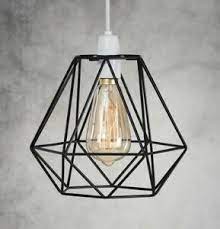 Woxxx black cage plug in pendant light with metal shade, farmhouse pendant lighting plug in for kitchen island living room bedroom, industrial chandelier. Industrial Wire Cage Style Retro Ceiling Pendant Light Lamp Shade Metal Easy Fit Ebay