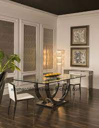 Modern astor stainless steel extendable motorized dining table in white by casabianca furniture. China Free Sample 12 10 8 Seater Glass Top Dining Table Dining Room Table China Dining Table Stainless Steel Table