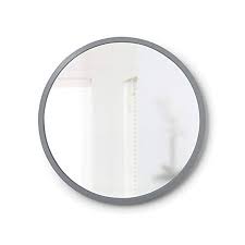 Albrillo 24 inch round mirror, wall mounted mirror black circle mirror with metal frame for bathroom, vanity, entryway, living room, wall decor. Umbra Hub Rubber Frame 24 Inch Round Mirror For Entryways Washrooms Living Rooms And More Doubles As Modern Wall Art Grey 24 Inch Charcoal Walmart Canada