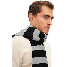 VIVIAN & VINCENT Fall Winter Ultra Soft Knit Striped Scarf for Women Men  Boys Girls Cosplay Halloween Black Gray at Amazon Men's Clothing store
