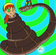 Poor shanti is held completely still by kaa's strong grip. Kaa Meets April 2012 Painted Kaa Hypnosis Know Your Meme