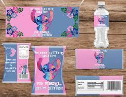 Cupcake toppers stitch and angel gender reveal. Stitch And Angel Gender Reveal Banner Novocom Top