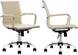 Ovios Ergonomic Office Chair Leather Computer Chair For Home Office Set Of 2 Or Conference Mid Back Office Chair Chair Desk Chair