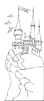 Burg An Einer Klippe Ausmalbild Malvorlage Landschaften